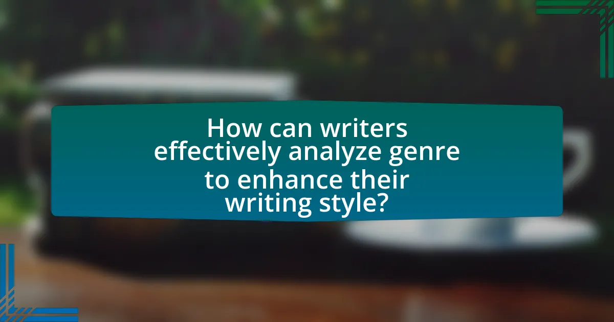 How can writers effectively analyze genre to enhance their writing style?