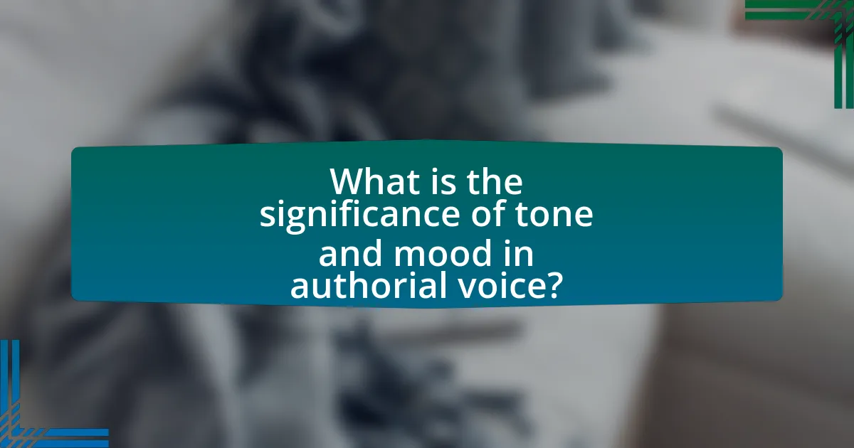 What is the significance of tone and mood in authorial voice?